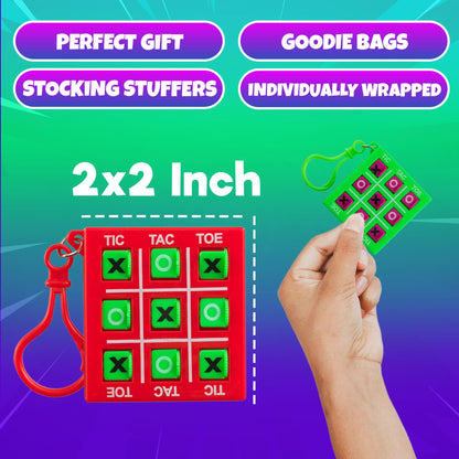 72 Mini Tic Tac Toe Games - Party Favors for Kids 3-5 and Up - 2-Inch Travel Size - Tic-Tac-Toe Keychain Game for Boys & Girls - Goody Bag Stuffers, Classroom Prizes, Christmas, Birthday Gifts
