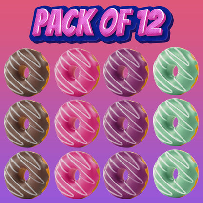 Donut Squishies Party Supplies (12 Pack ) 3 Inch Slow Rising Squishy Fake Donuts Squishy Toys Donuts for Kids, Squeeze Ball and Stress Relief, Great Donut Party Decorations and Birthday Party Favor