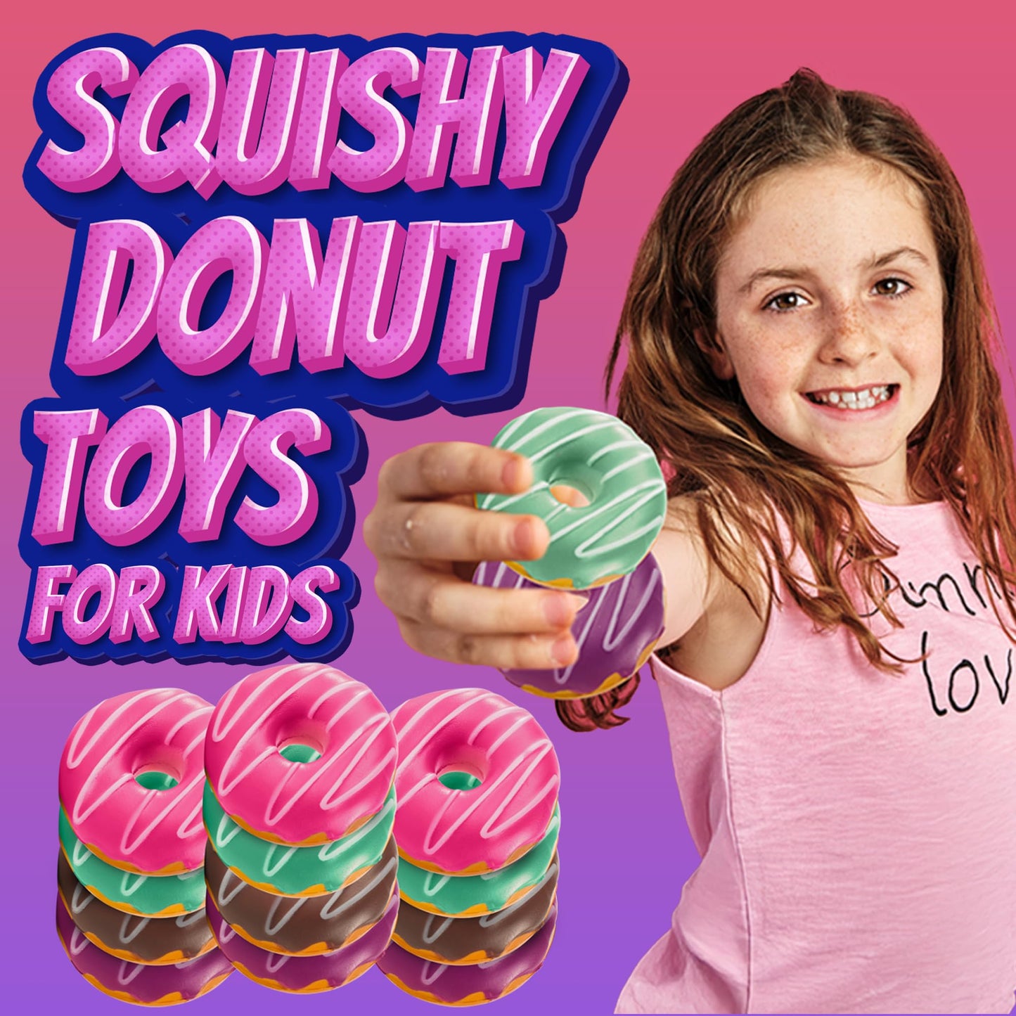 Donut Squishies Party Supplies (12 Pack ) 3 Inch Slow Rising Squishy Fake Donuts Squishy Toys Donuts for Kids, Squeeze Ball and Stress Relief, Great Donut Party Decorations and Birthday Party Favor