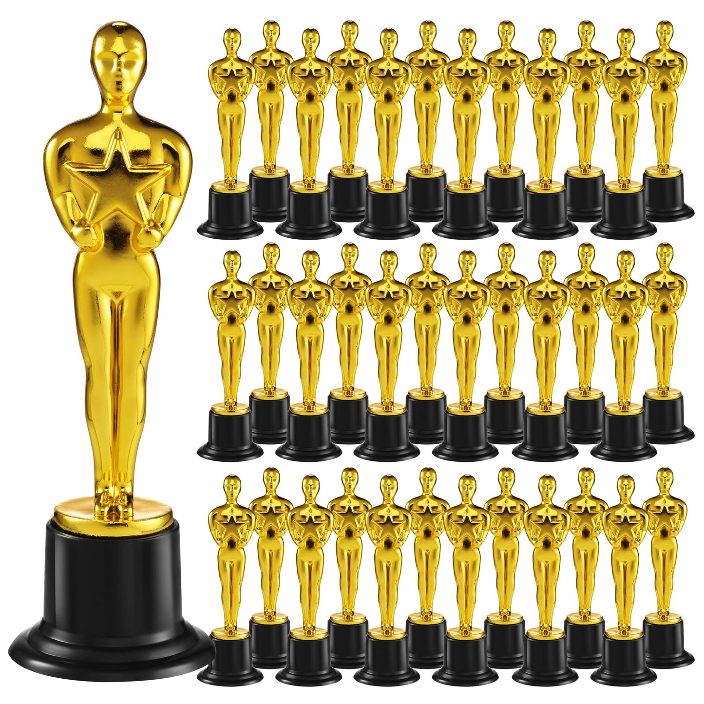Bedwina 6" Gold Trophy Award Trophies - Pack of 36 Bulk Trophies Golden Statues Trophy Award, Party Decorations and for Winners Or Appreciation Gifts Prizes for Adults & Kids