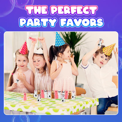 Mini Farm Animal Bubble Wands Toy Gifts for Kids - (Pack of 12) 3-Inch Barnyard Bubble Bottles, Assorted Animals for Giveaways, Prizes, Birthday Party Favors for Kids, Baby Showers, Goody Bag Toys