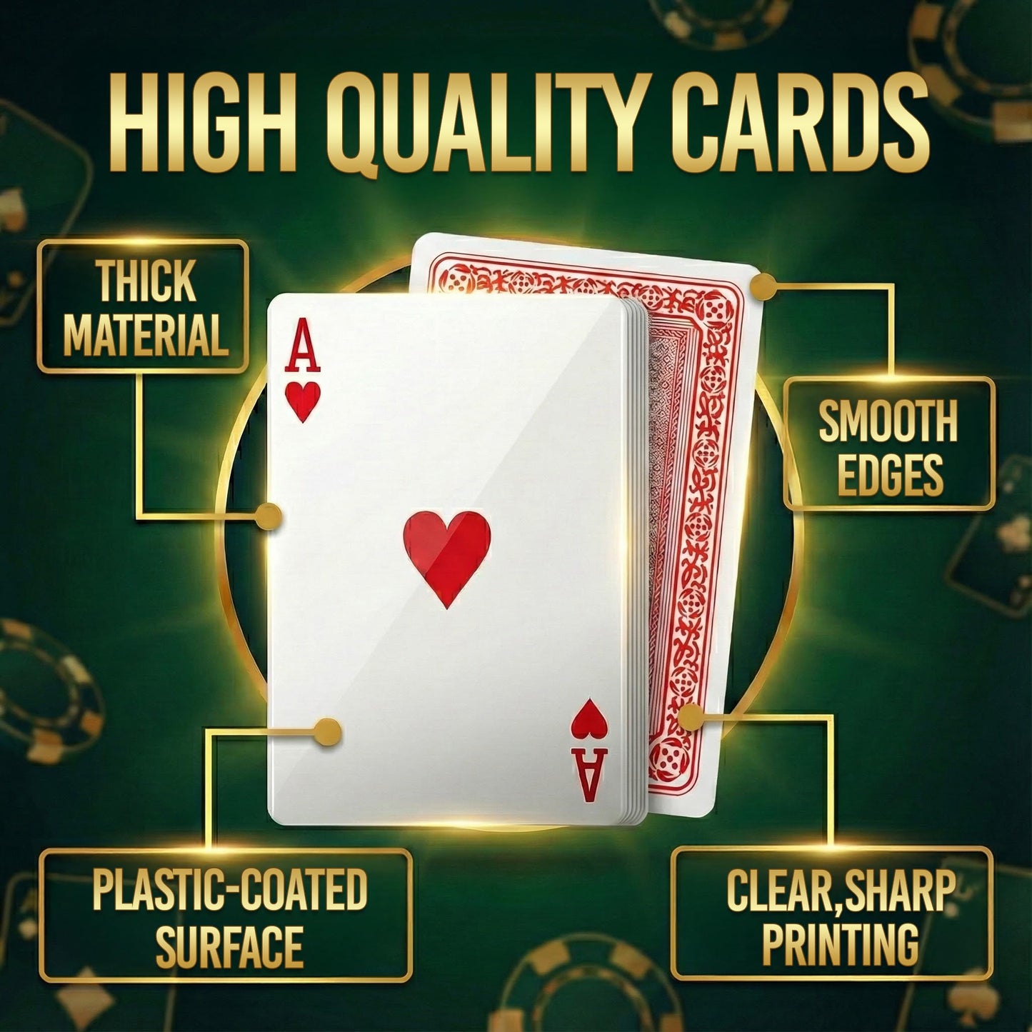 Bedwina Giant Jumbo Playing Cards, Large Print Playing Cards for Seniors, Kids, Adults - Funny Deck of Professional Poker Giant Card Games, Casino Theme Party Decorations, Low Vision Gift - 5X7 Inch