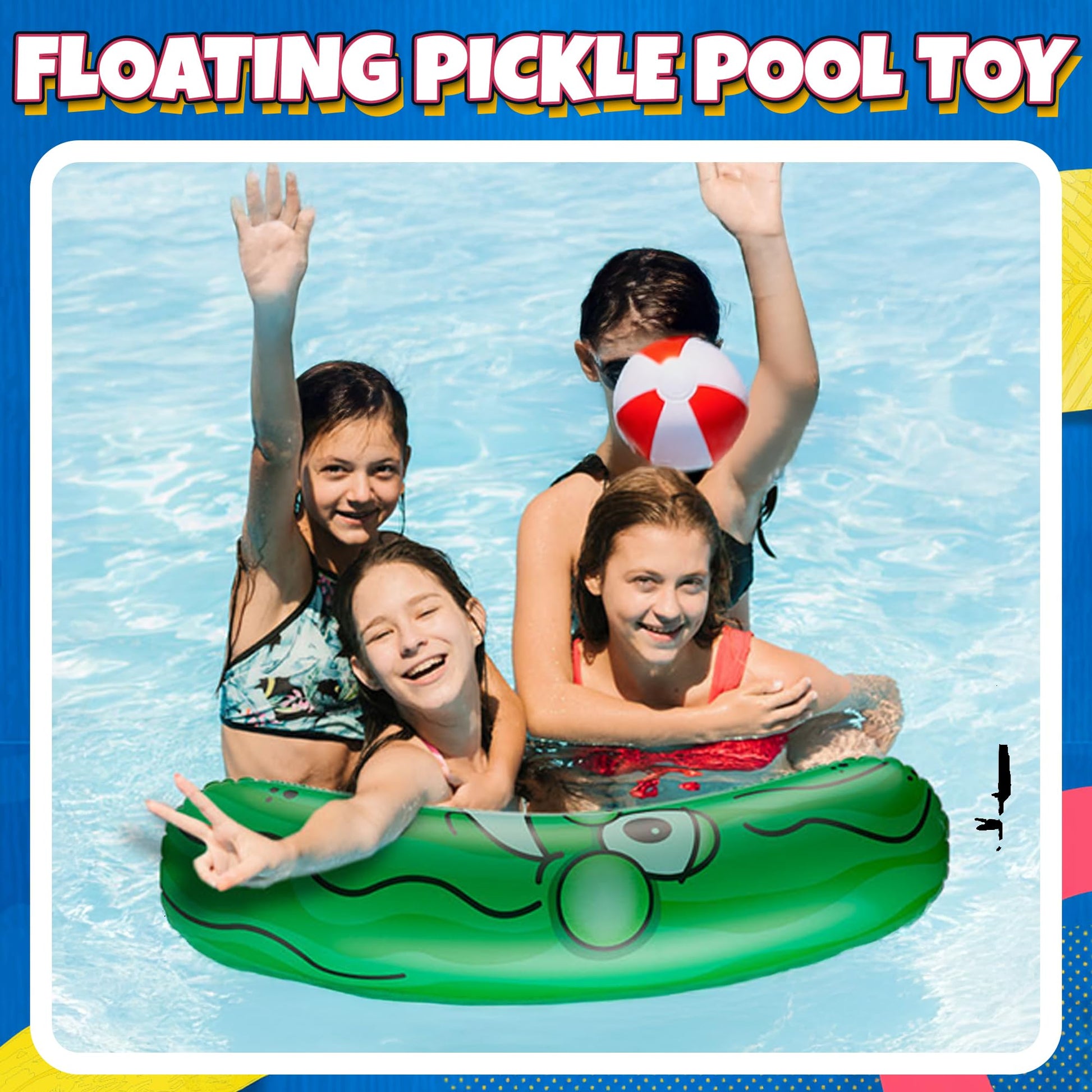 Giant Inflatable Pickle - (Pack of 24) 36-Inch-Tall Funny Pickle Gifts, Durable and Fun Pickle Party Favors, Food Decor, Novelty Gag Prank, Joke Birthday Gifts or Beach and Pool Float Inflatable Toys