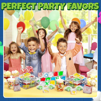 Bedwina Mini Cube Puzzle Box Set - Pack of 24 Balance IQ Party Favor Games for Kids, Teens and Adults, 1.5 Inch 3D Brain Teaser Maze Ball Toy Puzzles, Mini Ball Game for Kids in Bulk