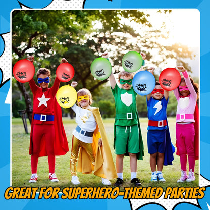 Superhero Punch Balloons - Pack of 72 Bulk, Large Punching Balloons for Kids, Inflatable Punch Balls for Carnival Prizes, Goodie Bag Stuffers for Kids, Superhero Theme Birthday Party Favors Toys