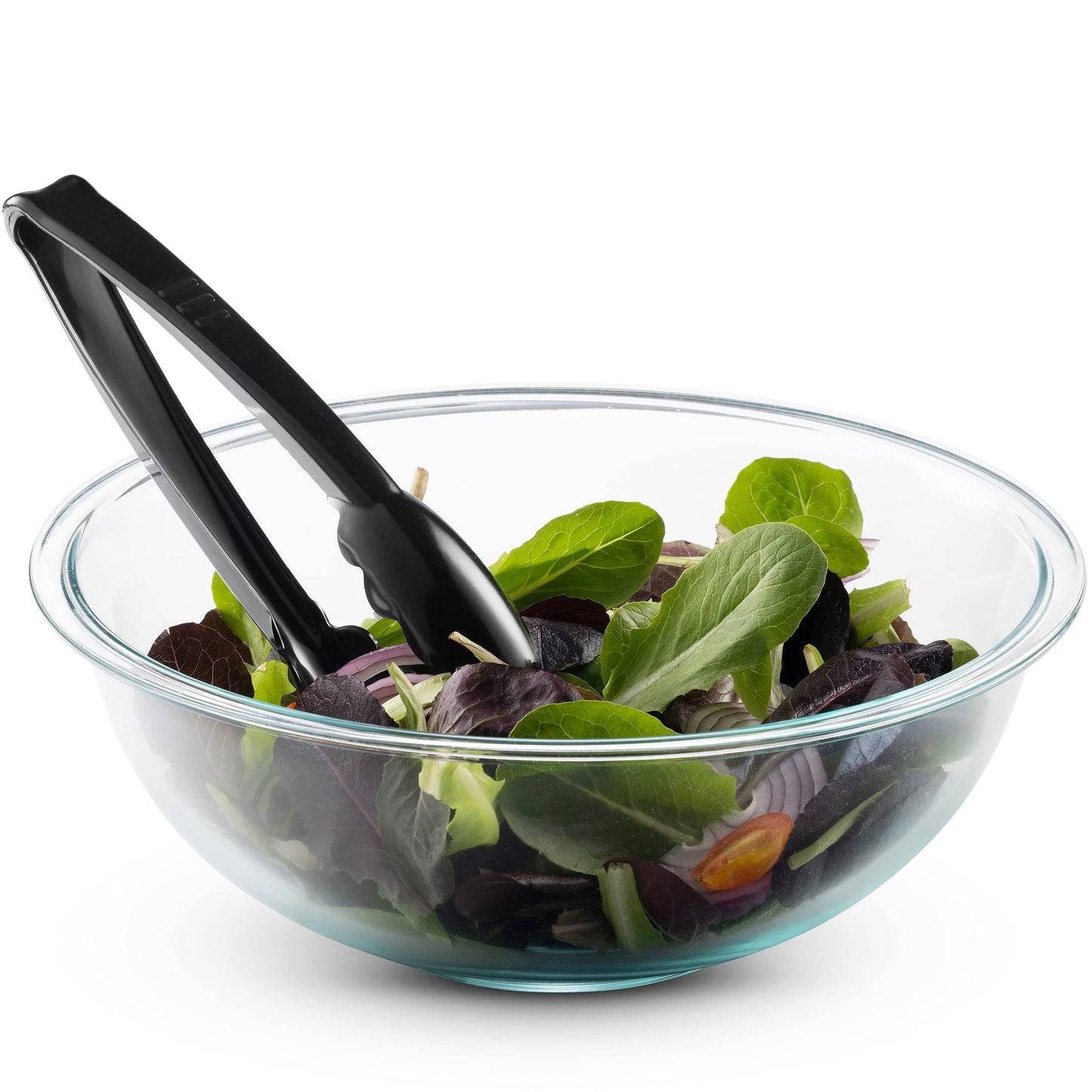 Bulk Plastic Tongs for Serving (Pack of 24) 9 Inch - Heavy-Duty Hard Plastic Reusable or Disposable Serving Tongs for Catering, Dinner Parties, Banquets, Buffets, Weddings and Everyday Use, Black