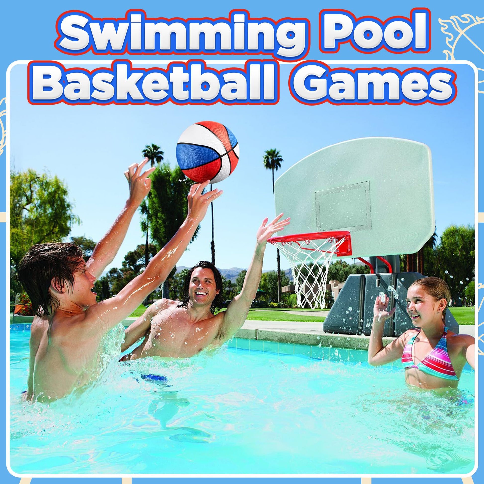 Bedwina Mini Rubber Basketball Balls for Kids - (Pack of 12) 7 Inch, Size 3 - Pool Basketball Hoop Set, Outdoor & Indoor Small Hoops Carnivals, Game Prizes