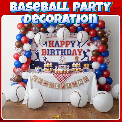 Inflatable Baseball Beach Balls (6 Pack) - 16-Inch Durable PVC Blow Up Beach Balls for Kids, Easy to Inflate, Outdoor Summer Pool Toys, Baseball Party Favors, Sports Theme Decorations, & Giveaways