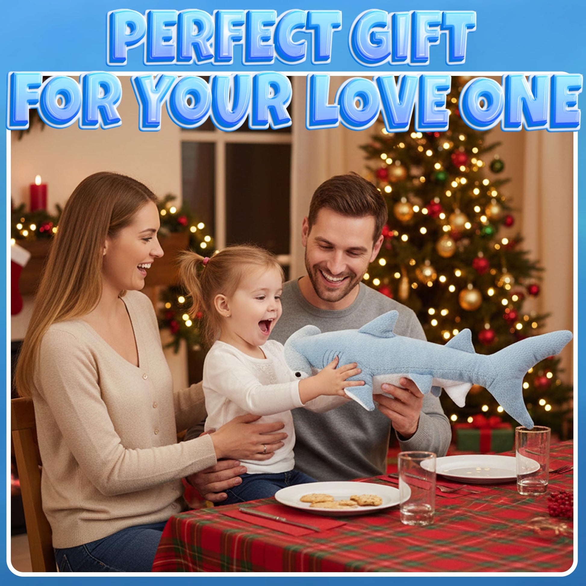 Bedwina Stuffed Animal Sharks - Pack of 2 Extra-Large, 20 inch Mako & Hammerhead Plush Shark Toys, Stuff Animals Toy, for Baby Toddlers & Kids