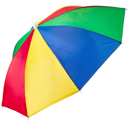 Bedwina Umbrella Hat Pack of 2 - Colorful Party Hats - 20 Inch, Hands Free, Funny Rainbow Colorful Beach Party Hats, Adjustable Size Fits All Ages, Kids, Men & Women