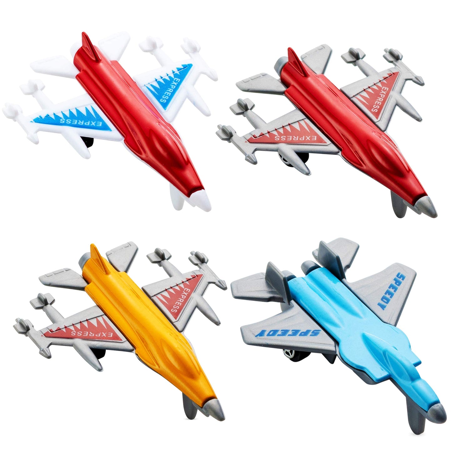 Bedwina Airplane Toys - 12 Pack Vehicle Aircraft Plane Playset, Includes Styles of Bomber, Military, F-16 Fighter Jets, for Birthday Party Favor Toys, for Kids Boys and Girls (Styles May Very)