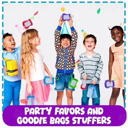 Mini Magnetic Drawing Board for Kids - Pack of 12 with Keychain Clip Erasable Doodle Sketch Writing Pad, Treasure Box Toys for Classroom Birthday Prizes Party Favors, Goodie Bags Stuffers for Kids