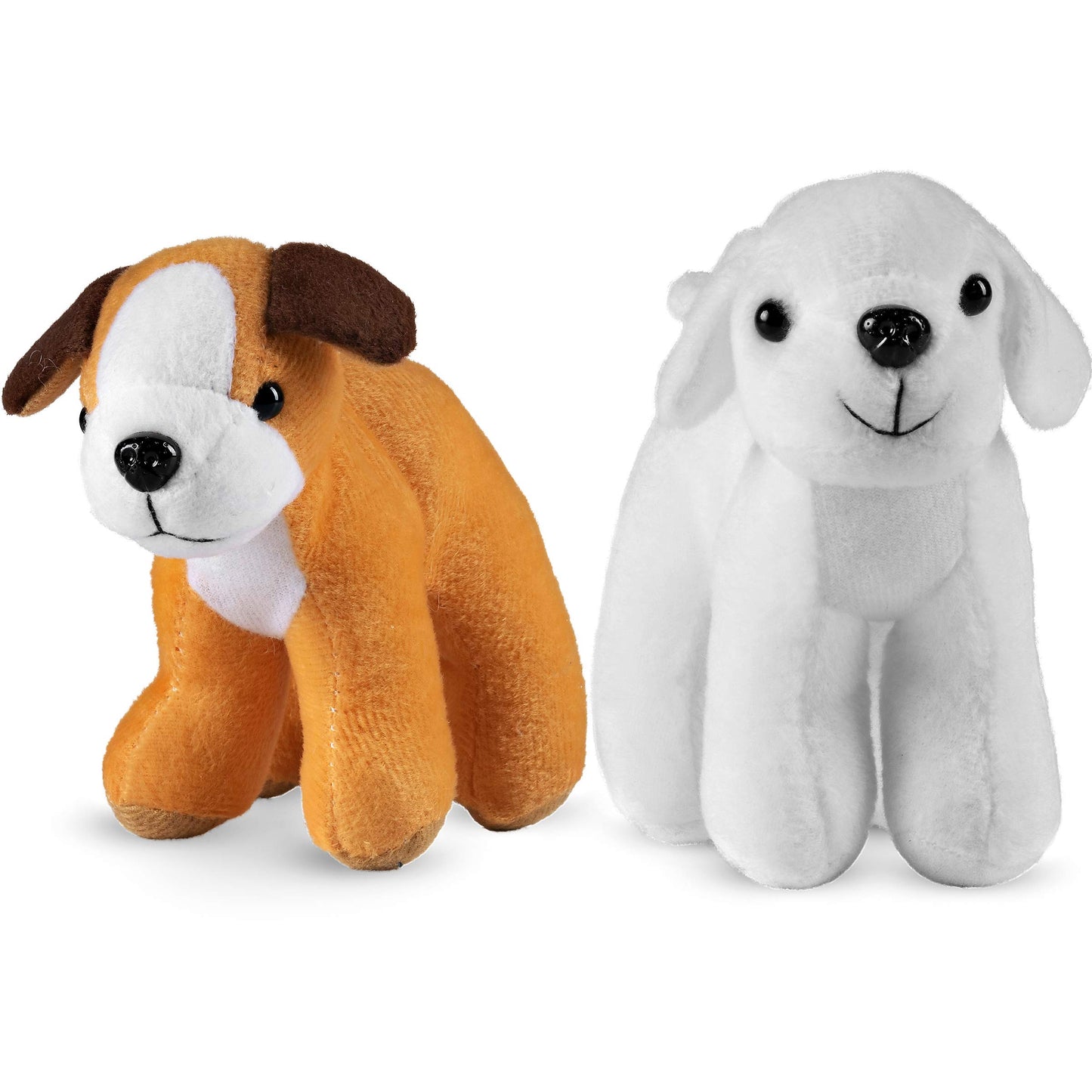 Bedwina Plush Puppy Dogs - (Pack of 6) 6 Inches Tall Stuffed Animals Bulk Assorted Puppies and Cute Stuffed Plushed Dog Puppies Assortment, Stocking Stuffers