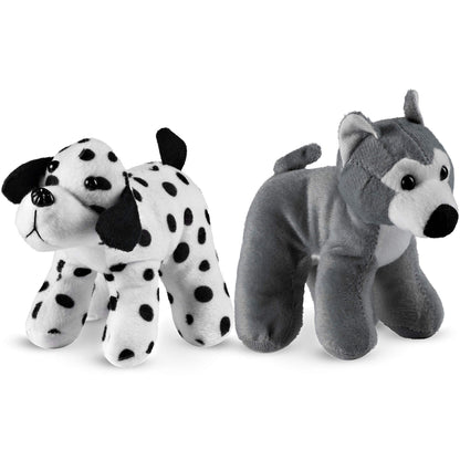 Bedwina Plush Puppy Dogs - (Pack of 6) 6 Inches Tall Stuffed Animals Bulk Assorted Puppies and Cute Stuffed Plushed Dog Puppies Assortment, Stocking Stuffers
