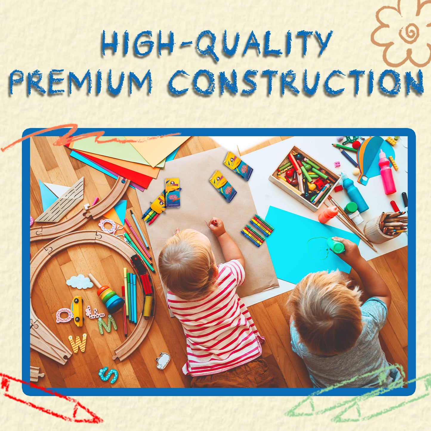 Bedwina Bulk Crayons - 576 Crayons - Case of 144 4-Packs, Premium Colors Bulk School Supplies for Kids and Toddlers Non-Toxic for Party Favors, Restaurants, Goody Bags, Stocking Stuffers