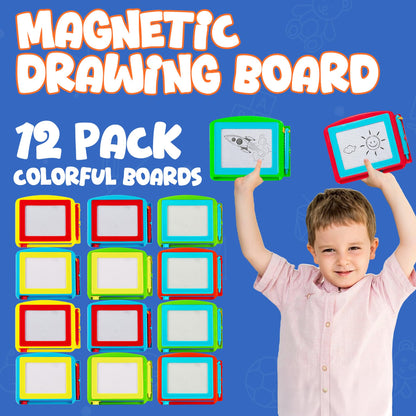 Bedwina Magnetic Drawing Board for Kids - (Pack of 36) Erasable Doodle Sketch Tablet and Travel Drawing Pad for Kids Boys and Girls, Birthday Party Favors and Party Stocking Stuffers for Kids