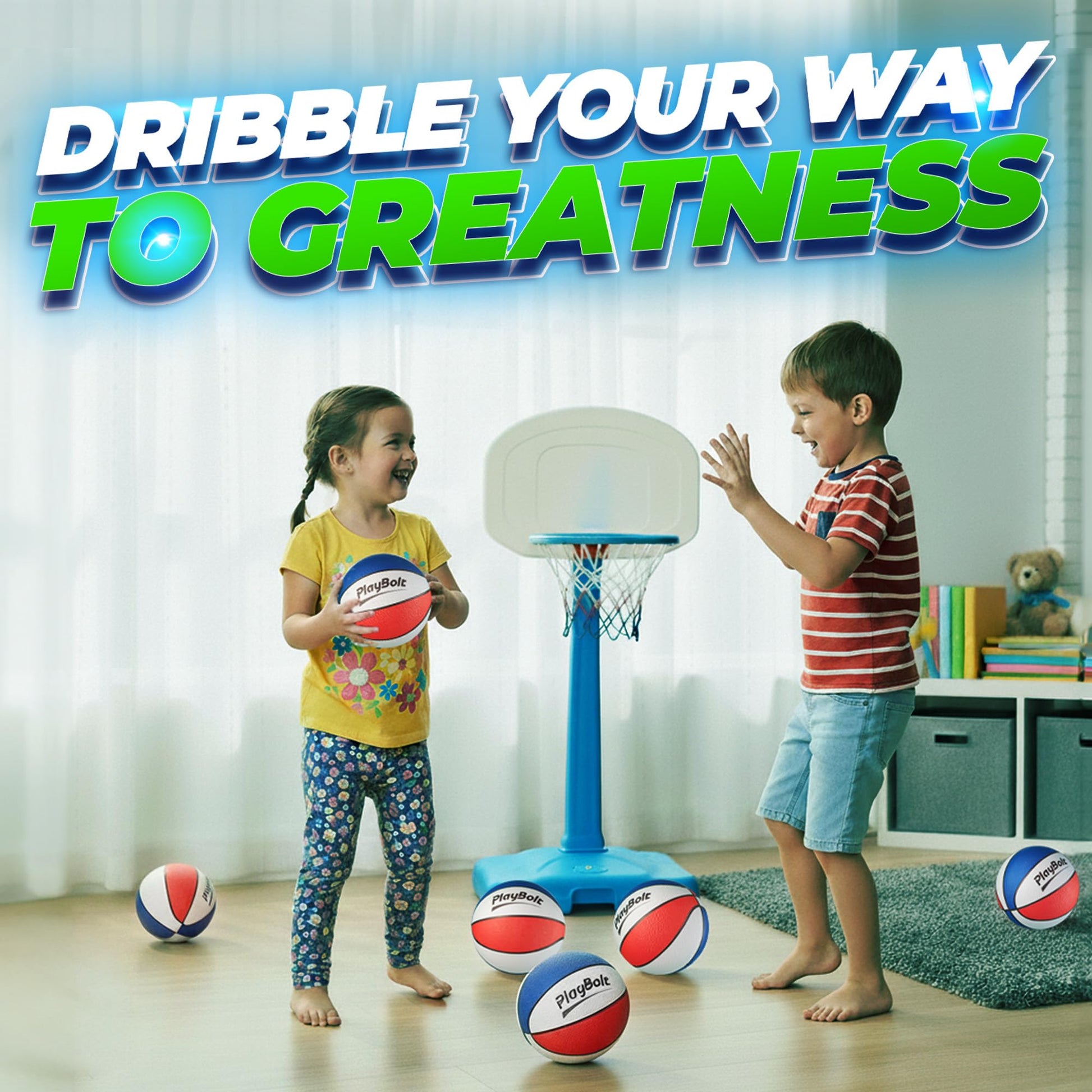 Size 3 Mini Basketballs (Pack of 3) - 7-Inch Premium Red, White & Blue Youth Rubber Basketballs with Hand Pump for Kids, Indoor Over-the-Door Hoops, Backyard Pools, Arcade Games, Training and Practice