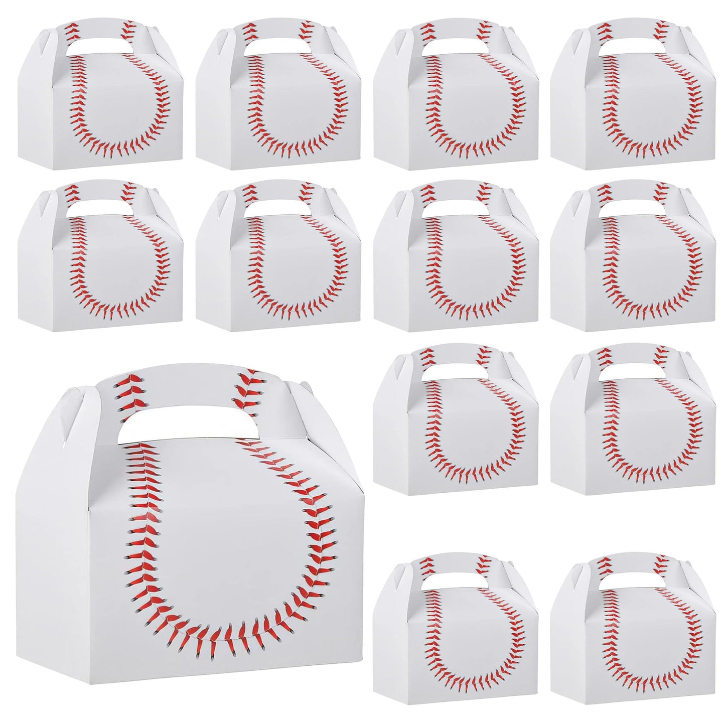 Bedwina Baseball Treat Boxes for Party Favors and Snacks - (Pack of 12) Bulk Team Snack Treat Boxes for Baseball Goodie Bags Favors and Themed Birthday Party Gift Supplies for Kids
