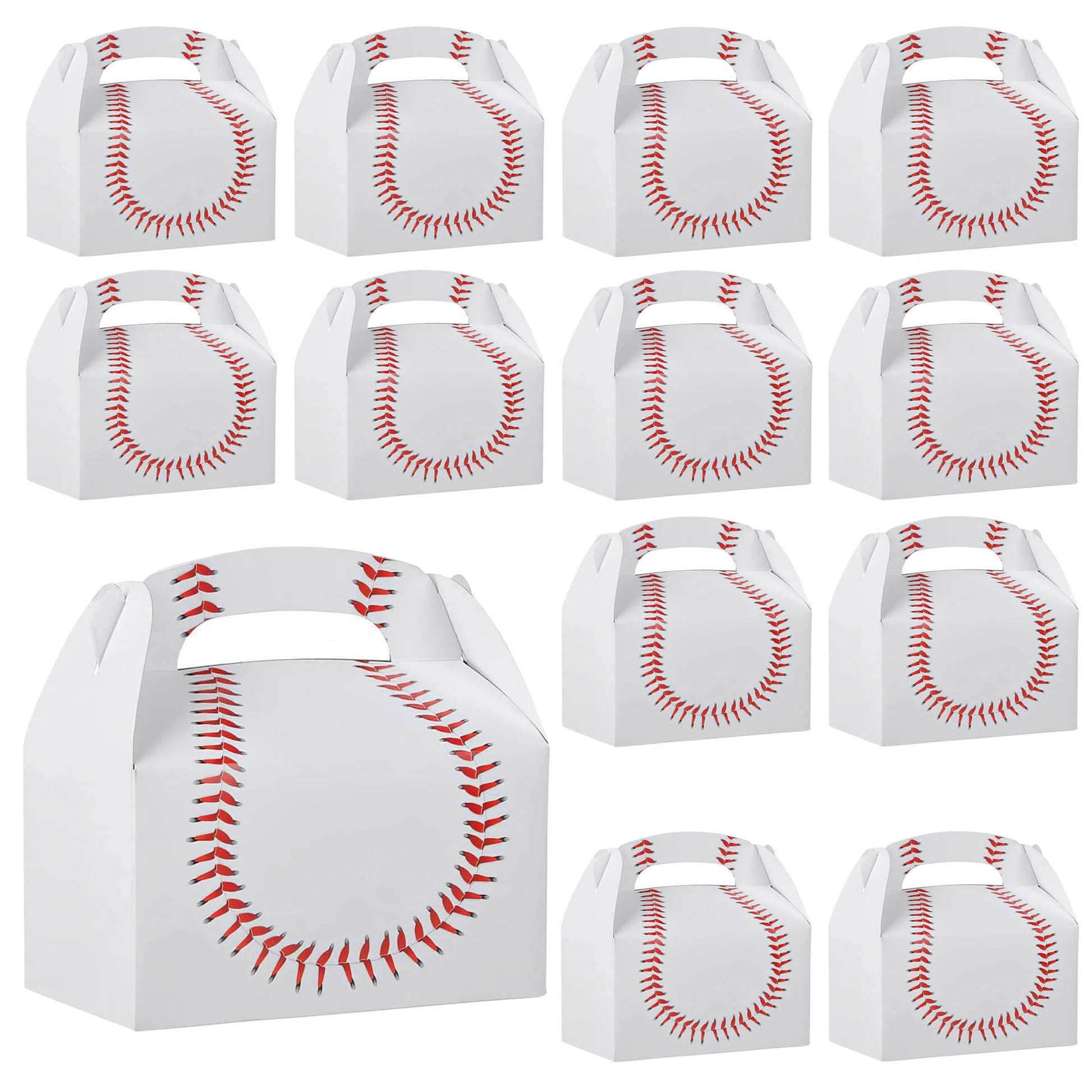 Bedwina Baseball Treat Boxes for Party Favors and Snacks - (Pack of 12) Bulk Team Snack Treat Boxes for Baseball Goodie Bags Favors and Themed Birthday Party Gift Supplies for Kids