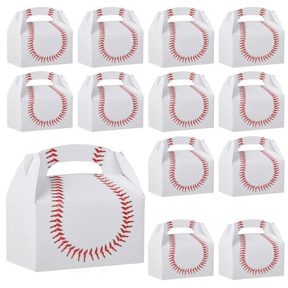 Bedwina Baseball Treat Boxes for Party Favors and Snacks - (Pack of 12) Bulk Team Snack Treat Boxes for Baseball Goodie Bags Favors and Themed Birthday Party Gift Supplies for Kids
