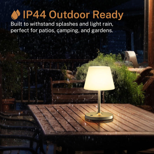 Cordless Lamp, 5000mAh Battery Operated Rechargeable Table Lamp with Power Bank, Touch Dimmable 3 Color Temperatures, IP44 Waterproof Shower Lamp for Kitchen, Bathroom, Indoor Or Outdoor Use 9.6in