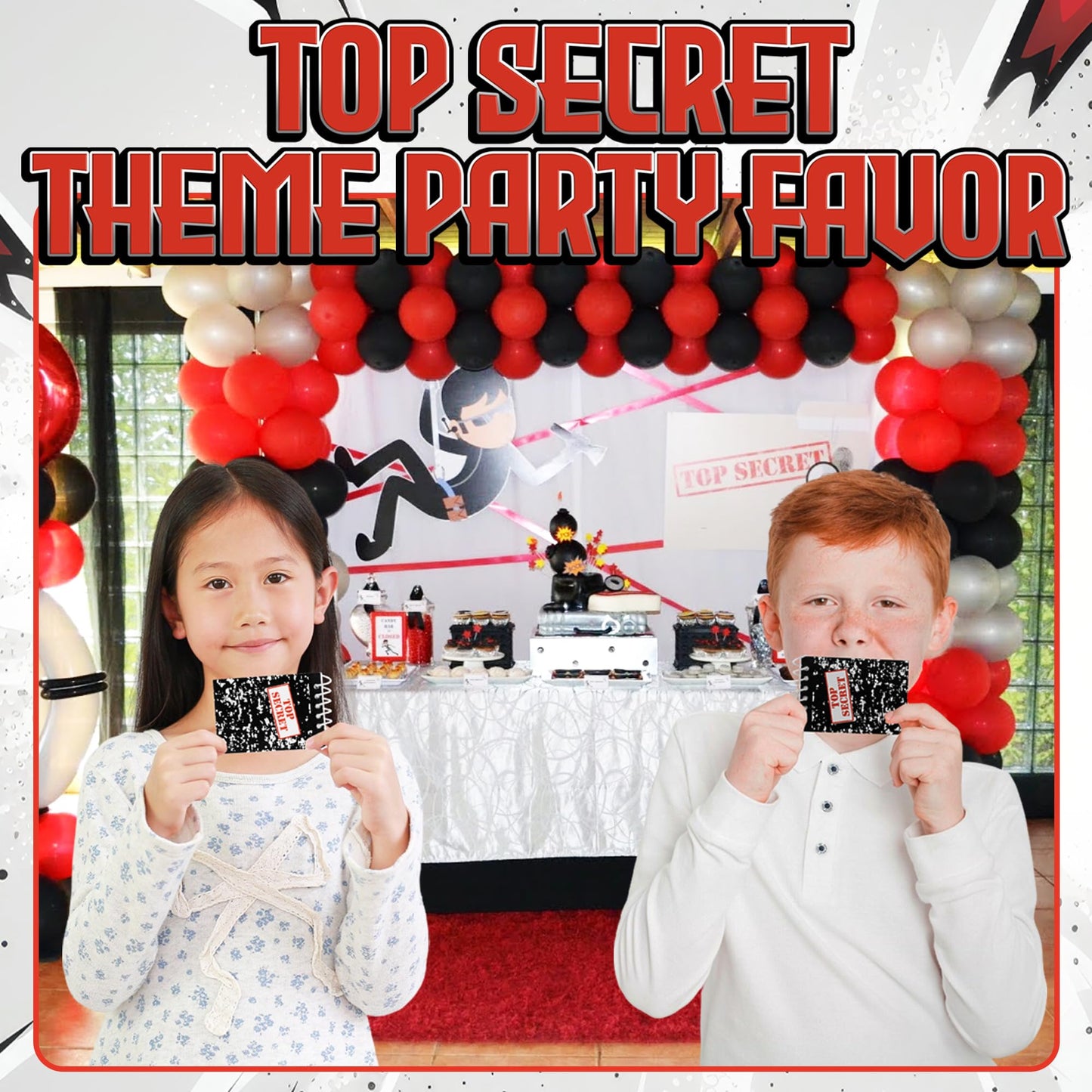 Bedwina Top Secret Mini Notebooks for Kids Party Favors - (Pack of 72) Spiral Small Notebook Pads for Murder Mystery Party Decor, Secret Agent Spy or Crime Detective Themed Parties, Goody Bag Notepads