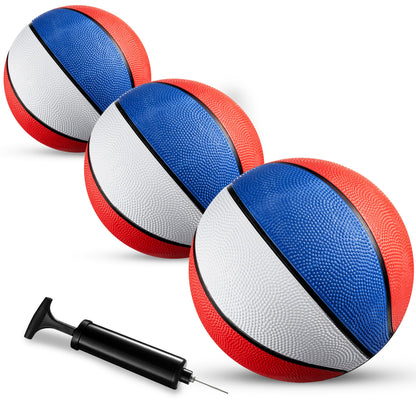 Bedwina Rubber Mini Basketball Balls for Kids 7 Inch, Size 3 Pack of 3 - Pool Basketball for Mini Hoop Outdoor & Indoor