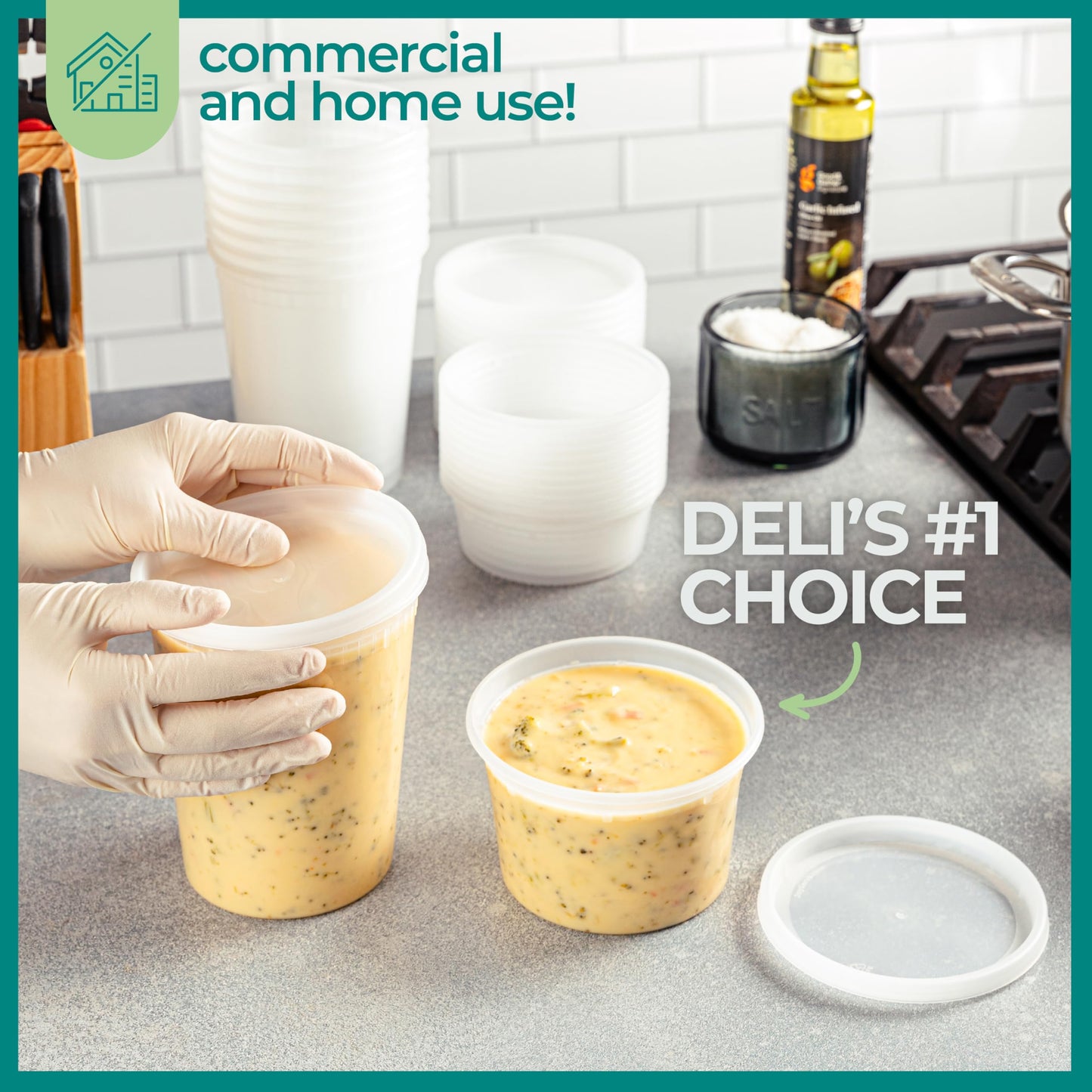 JoyServe Deli Food Containers with Lids - (16 Sets) 8-32 Oz Quart Size & 8-16 Oz Pint Size Airtight Food Storage Takeout Meal Prep Containers, BPA-Free, Dishwasher, Microwave Safe