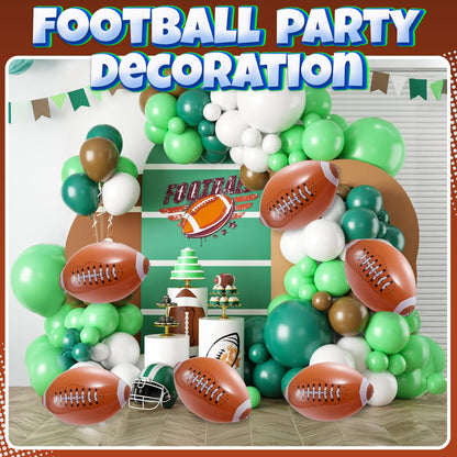 Bedwina 12-Pack 16" Inflatable Footballs for Football Party Decorations & Party Favors – Blow-Up Sports-Themed Beach Balls for Game Day & Birthday Supplies, Goodie Bag Stuffers
