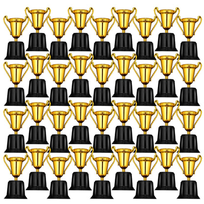 Gold Trophy Award Cups - Pack of 36 Bulk 5 Inch Plastic Gold Mini Trophies For Party Favors, Props, Rewards, Trophy Cup Competitions Winning Prizes For Kids Choice Awards And Trophies And Adults