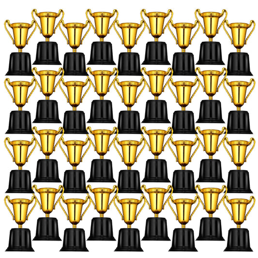 Gold Trophy Award Cups - Pack of 36 Bulk 5 Inch Plastic Gold Mini Trophies For Party Favors, Props, Rewards, Trophy Cup Competitions Winning Prizes For Kids Choice Awards And Trophies And Adults
