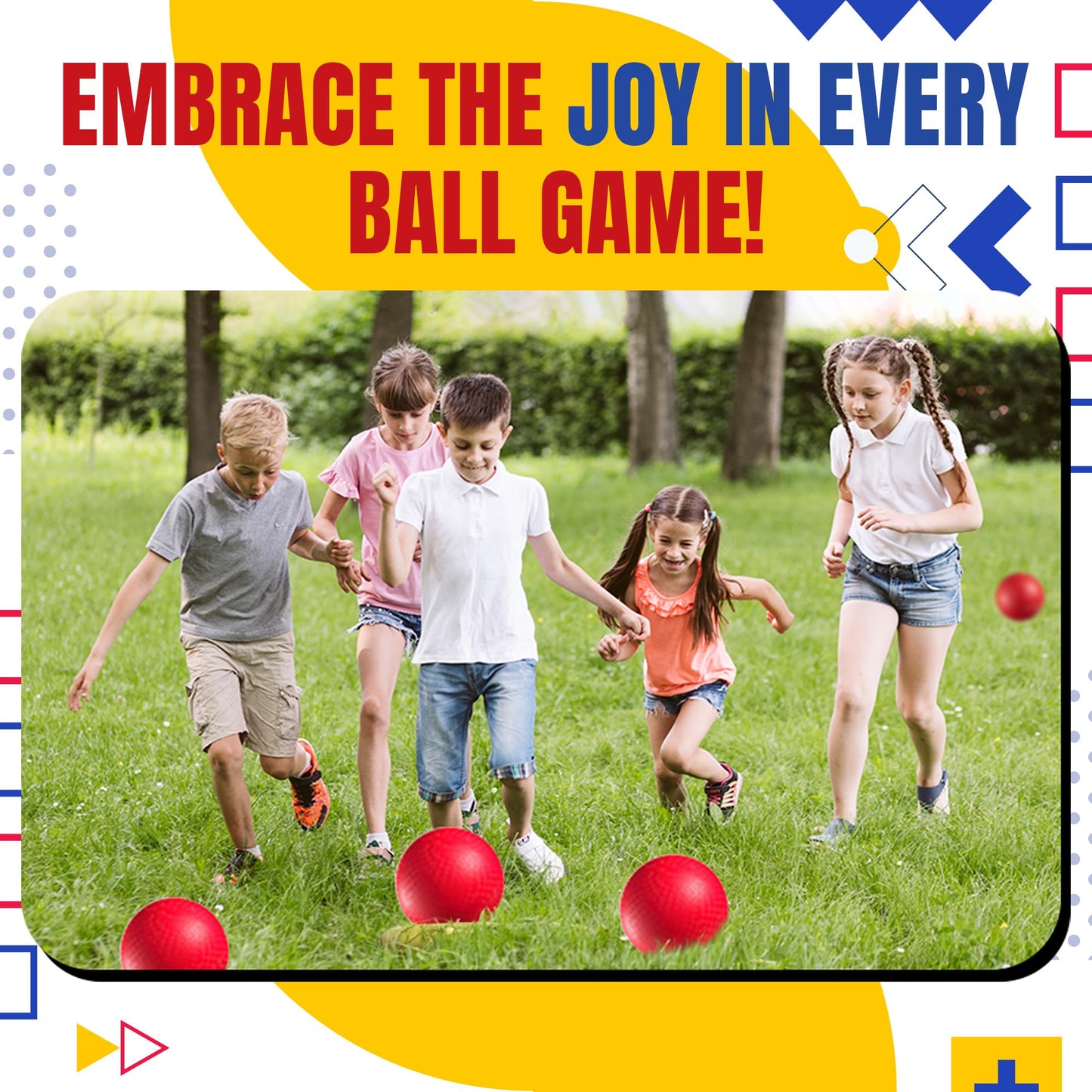 PlayBolt Dodgeball Playground Ball - 8.5 Inch (1-Pack) Red Rubber Bouncy Inflatable Balls, w/Air Pump, for Kids & Adults, Indoor & Outdoor Games, Kickballs, Four Square, Handball and More