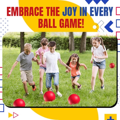 PlayBolt Dodgeball Playground Ball - 8.5 Inch (1-Pack) Red Rubber Bouncy Inflatable Balls, w/Air Pump, for Kids & Adults, Indoor & Outdoor Games, Kickballs, Four Square, Handball and More