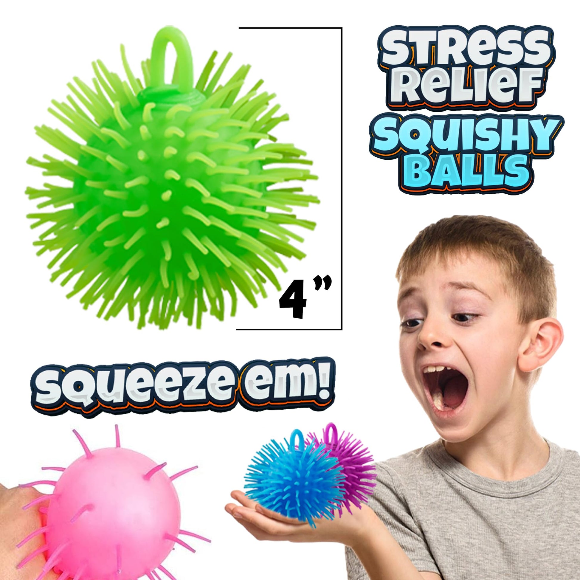 Bedwina Puffer Balls (Pack of 144) - Squishy Balls for Kids Neon Party Favors Sensory, Stress Relief & Therapy Toys for Kids, Boys & Girls Goodie Bag Stuffers, Prizes & Party Supplies in Bulk