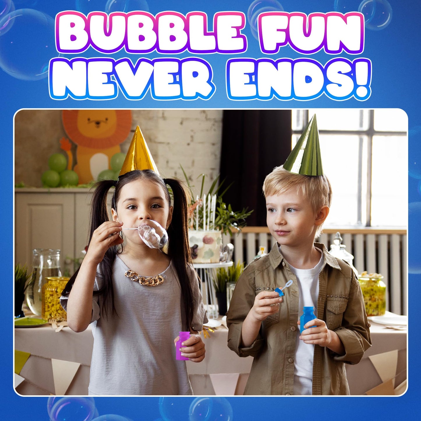 Mini Neon Party Bubbles for Kids - (Pack of 12) Bulk Wands and Bottles for Blowing Bubbles, Birthday Party Favors, Toy Gift, Outdoor Toys, Carnival Prizes, and Goody Bag Stuffers