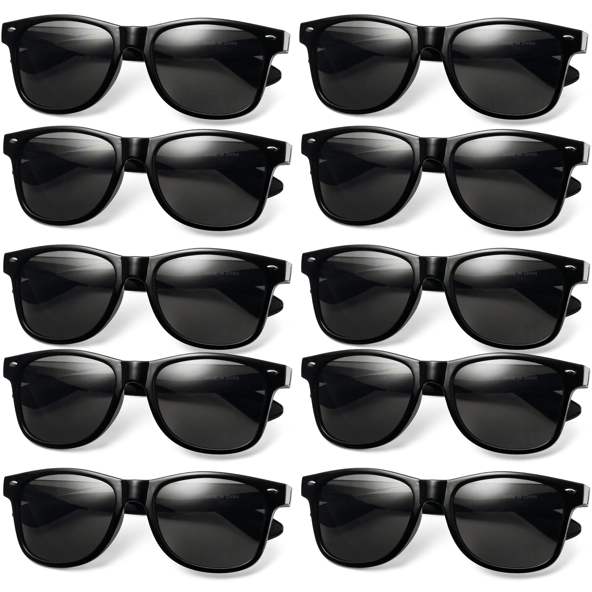 Black Sunglasses Bulk - (Pack of 48) Premium Retro Party Sunglasses for Birthdays, Weddings, Bachelorette, Bachelor, Photo Booth Prop Eyewear Shades - Adult or Kids Unisex Black Party Decorations