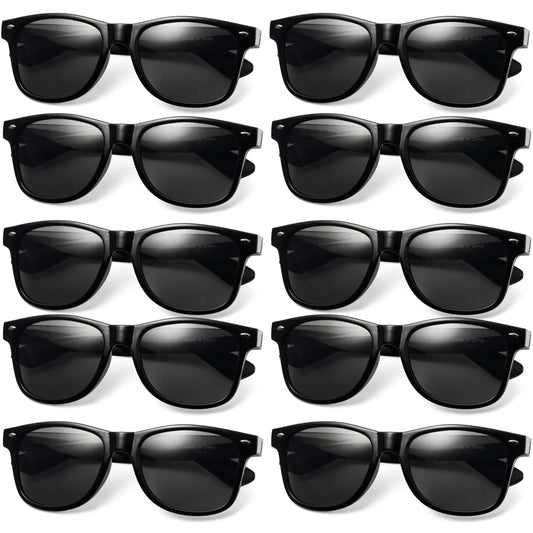 Black Sunglasses Bulk - (Pack of 48) Premium Retro Party Sunglasses for Birthdays, Weddings, Bachelorette, Bachelor, Photo Booth Prop Eyewear Shades - Adult or Kids Unisex Black Party Decorations