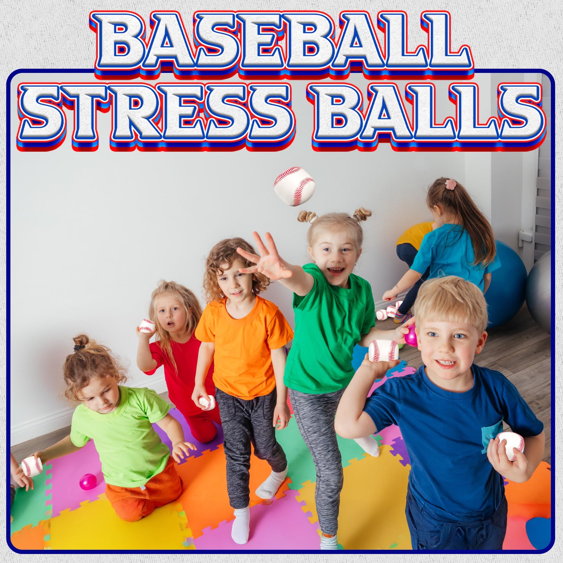 Bedwina Baseball Stress Balls - (24 Pack Bulk) Soft Foam 2" Squeeze Balls for Kids & Adults - Baseball Toys for Goodie Bags and Party Favors, Sports Theme Game Prizes & Stress Relief
