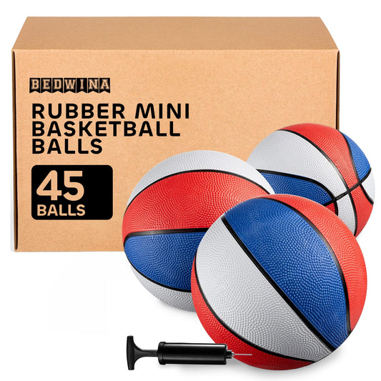 Rubber Mini Basketball Balls for Kids 7 Inch, Size 3 Pack of 45 - Mini Hoop Outdoor Basketball Set & Indoor, for Small Hoops & Pool Parties - Kids Party Favors