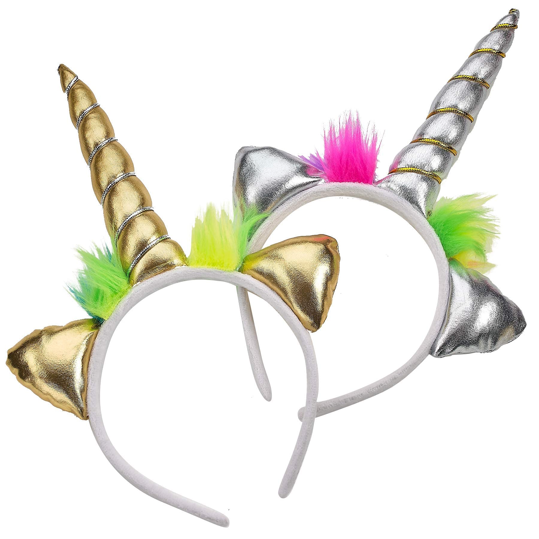 Unicorn Collection - Sparkly Flexible Unicorn Horns, Party Hats for Girls, Kids' Birthday Party Supplies (Pack of 12)