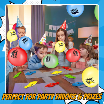 Superhero Punch Balloons - Pack of 24 Bulk, Large Punching Balloons for Kids, Inflatable Punch Balls for Carnival Prizes, Goodie Bag Stuffers for Kids, Superhero Theme Birthday Party Favors Toys