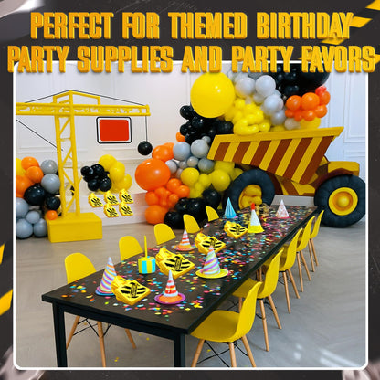 Bedwina Construction Birthday Party Supplies 12 Under Construction Party Decorations Themed Mini Non-Woven Canvas Tote Gift Bags with Handles for Kids and Goodie Bags for Boys