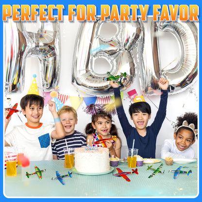 Bedwina Glider Planes Bulk (72-Pack) 8-Inch Bomber Airplane Gliders for Kids, Foam Paper Airplane Construction Kits for Kids Party Favors, Birthdays, Goodie Bag Stuffers and Outdoor Flying Toy