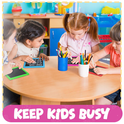 Mini Chalkboard for Kids - (Pack of 12) Goodie Bags Stuffers for Kids Mini Chalkboard Each with 2 Chalk Sticks and 1 Eraser for Boys and Girls Birthday Party Favors