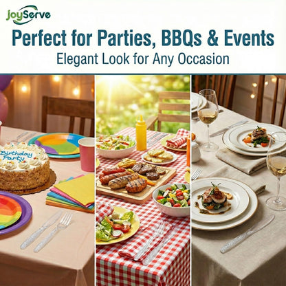 JoyServe Clear Plastic Knives Heavy Duty, Heat Resistant Party Utensils BPA-Free Heavy Duty Plastic Knives Disposable Silverware Cutlery, Catering Dinner Party Supplies - Bulk Knife Pack 1080