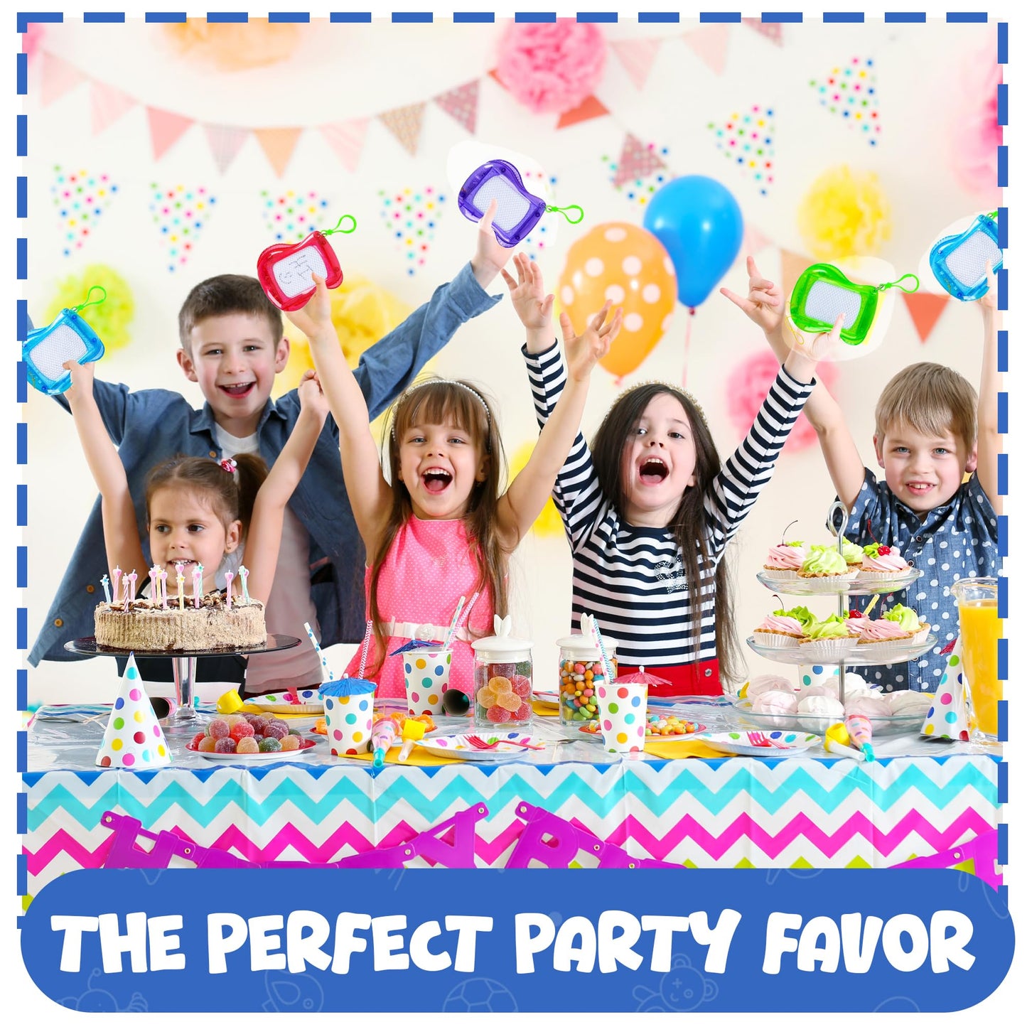 Mini Magnetic Drawing Board for Kids - Pack of 12 with Keychain Clip Erasable Doodle Sketch Writing Pad, Treasure Box Toys for Classroom Birthday Prizes Party Favors, Goodie Bags Stuffers for Kids