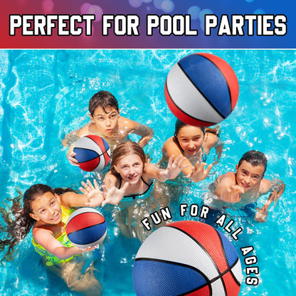 Bedwina Mini Rubber Basketball Balls for Kids - (Pack of 12) 7 Inch, Size 3 - Pool Basketball Hoop Set, Outdoor & Indoor Small Hoops Carnivals, Game Prizes