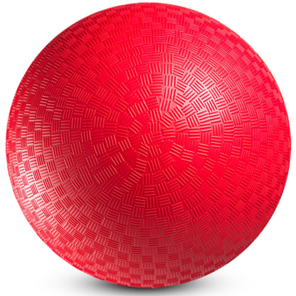 PlayBolt Dodgeball Playground Ball - 8.5 Inch (1-Pack) Red Rubber Bouncy Inflatable Balls, w/Air Pump, for Kids & Adults, Indoor & Outdoor Games, Kickballs, Four Square, Handball and More