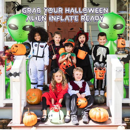 60 Inch (5 Feet) Giant Alien Inflatable - Pack of 6 - Jumbo Green Alien, for Game Prize, Alien Halloween Decorations Theme Party Favors Photo Prep & Decorations