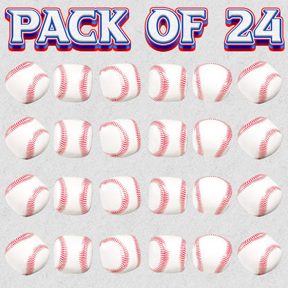 Bedwina Baseball Stress Balls - (24 Pack Bulk) Soft Foam 2" Squeeze Balls for Kids & Adults - Baseball Toys for Goodie Bags and Party Favors, Sports Theme Game Prizes & Stress Relief